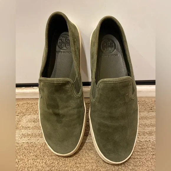Tory Burch Jesse Green Suede Slip On Athletic Loafers Womens Comfort Shoes 7 M - Picture 4 of 15